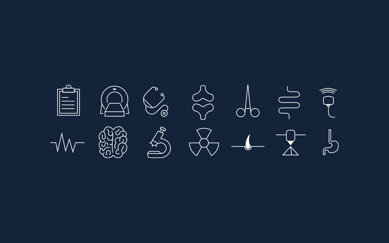 Pictogrammes pour la clinique Sirius